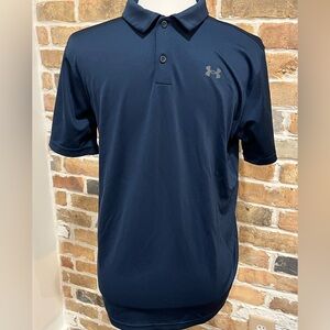 Under Armour Boys Short Sleeve Navy Blue Polo/Golf Shirt
